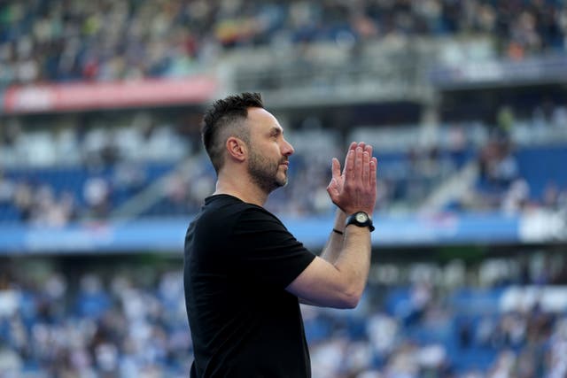 Roberto De Zerbi is set to become the new manager of Marseille (Steven Paston/PA)