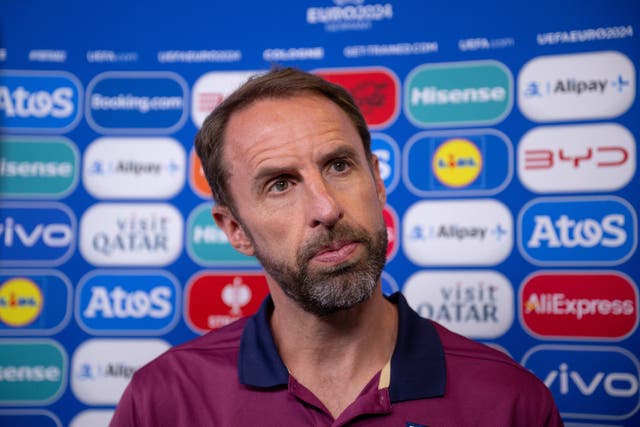 <p>England manager Gareth Southgate during a press conference (PA)</p>