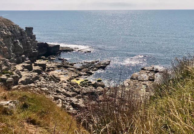 <p>The elderly woman slipped over a sheer drop at Winspit Quarry, Dorset, on Saturday</p>