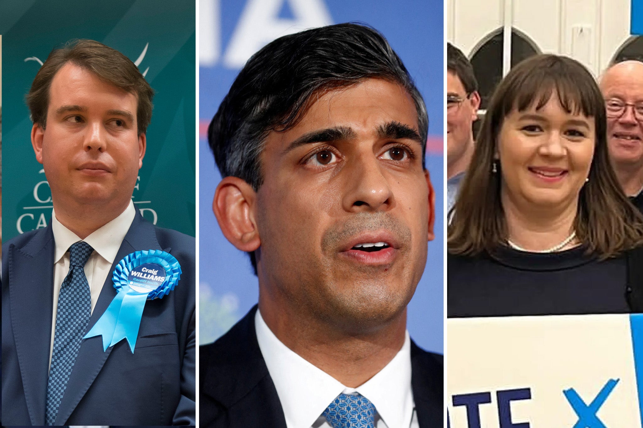 Rishi Sunak has withdrawn the Tory party’s support for Craig Williams, left, and Laura Saunders in the aftermath of the betting scandal