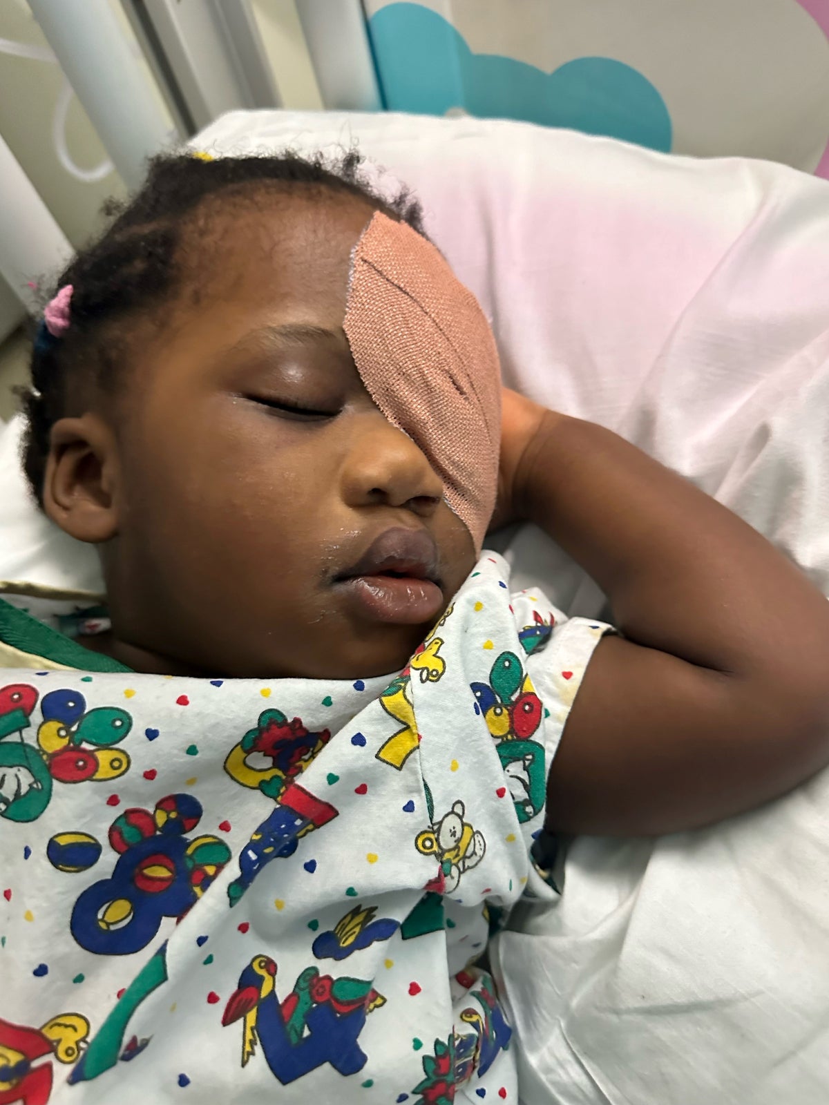 Father’s shock after baby’s ‘sparkly and golden’ eye turned out to be cancerous tumour
