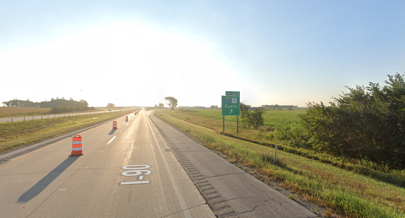 The single-vehicle accident occured on Interstate 90, eastbound, near the Highway 42 Exit in Olmstead County, Minnesota