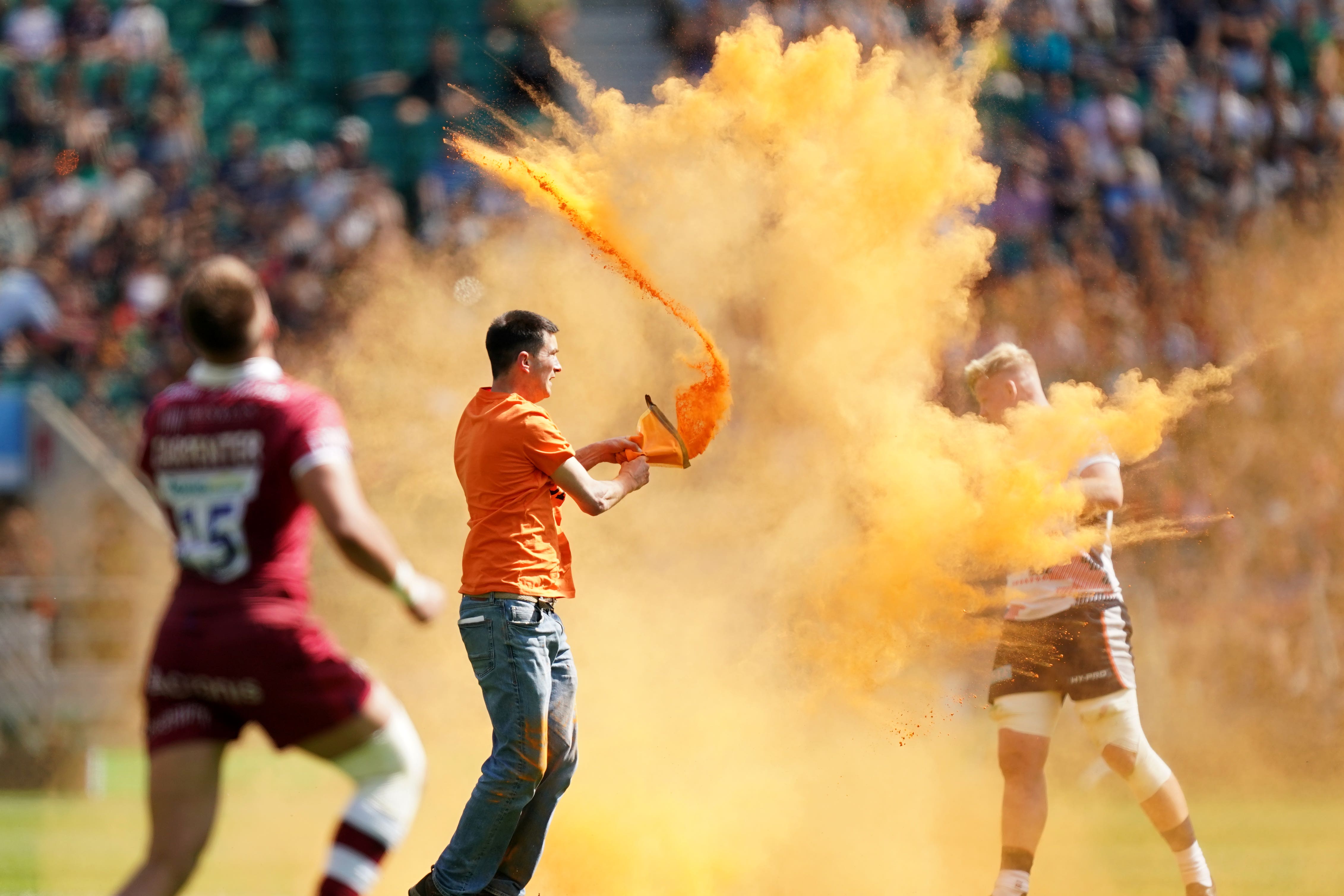 The powder was thrown as Saracens faced Sale Sharks in the final (Mike Egerton/PA)