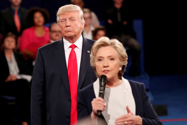 <p>Hillary Clinton, the only person to have debated both Donald Trump, warns about the challenges of debating Trump in a recent op-ed. She is pictured debating her Republican rival in 2016. </p>