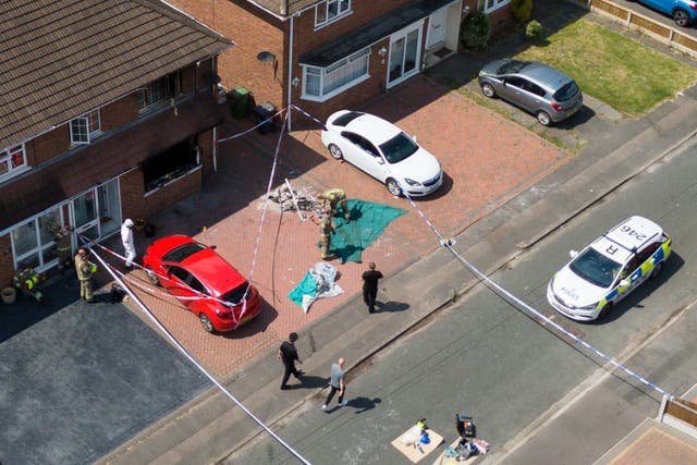 Emergency services at the scene in Plascom Road in Wolverhampton (Jacob King/PA)