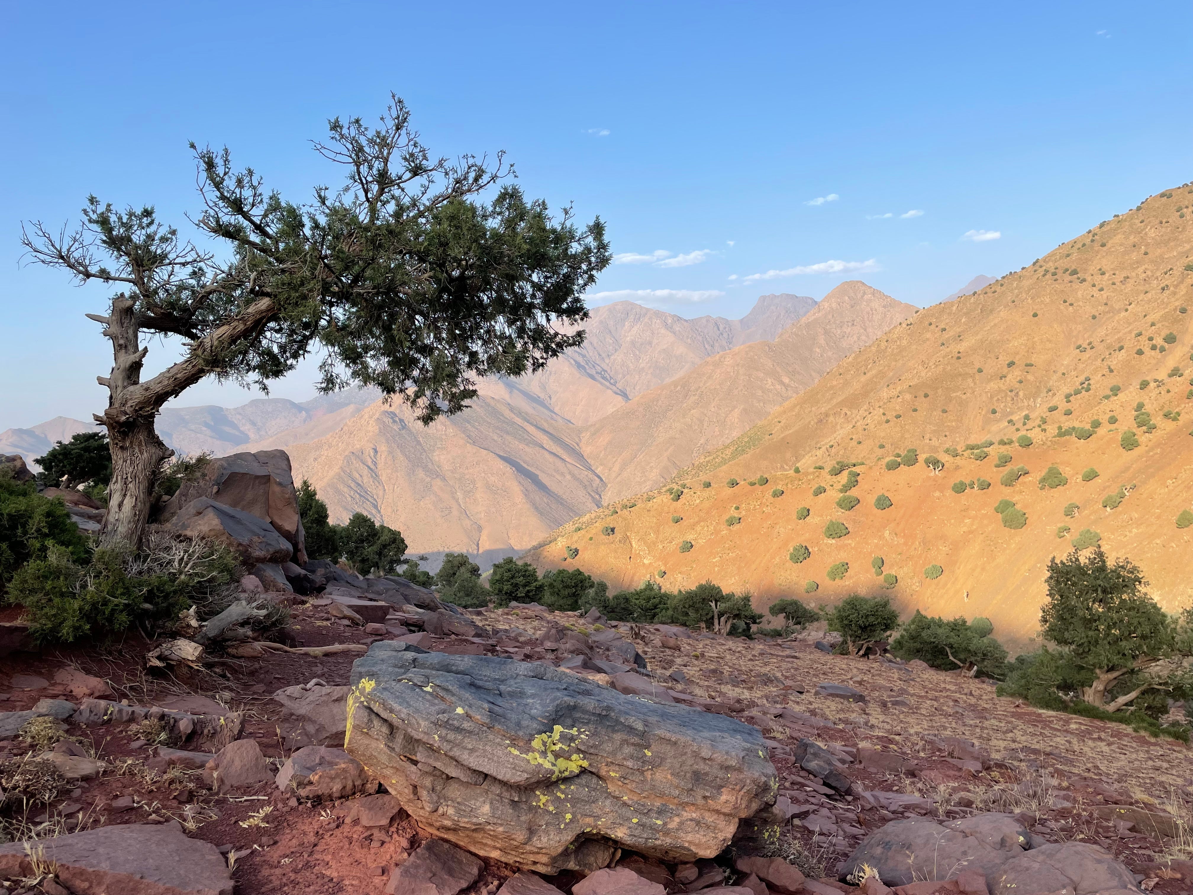 Alice often hikes in the Atlas Mountains where temperatures often reach the 30s and 40s