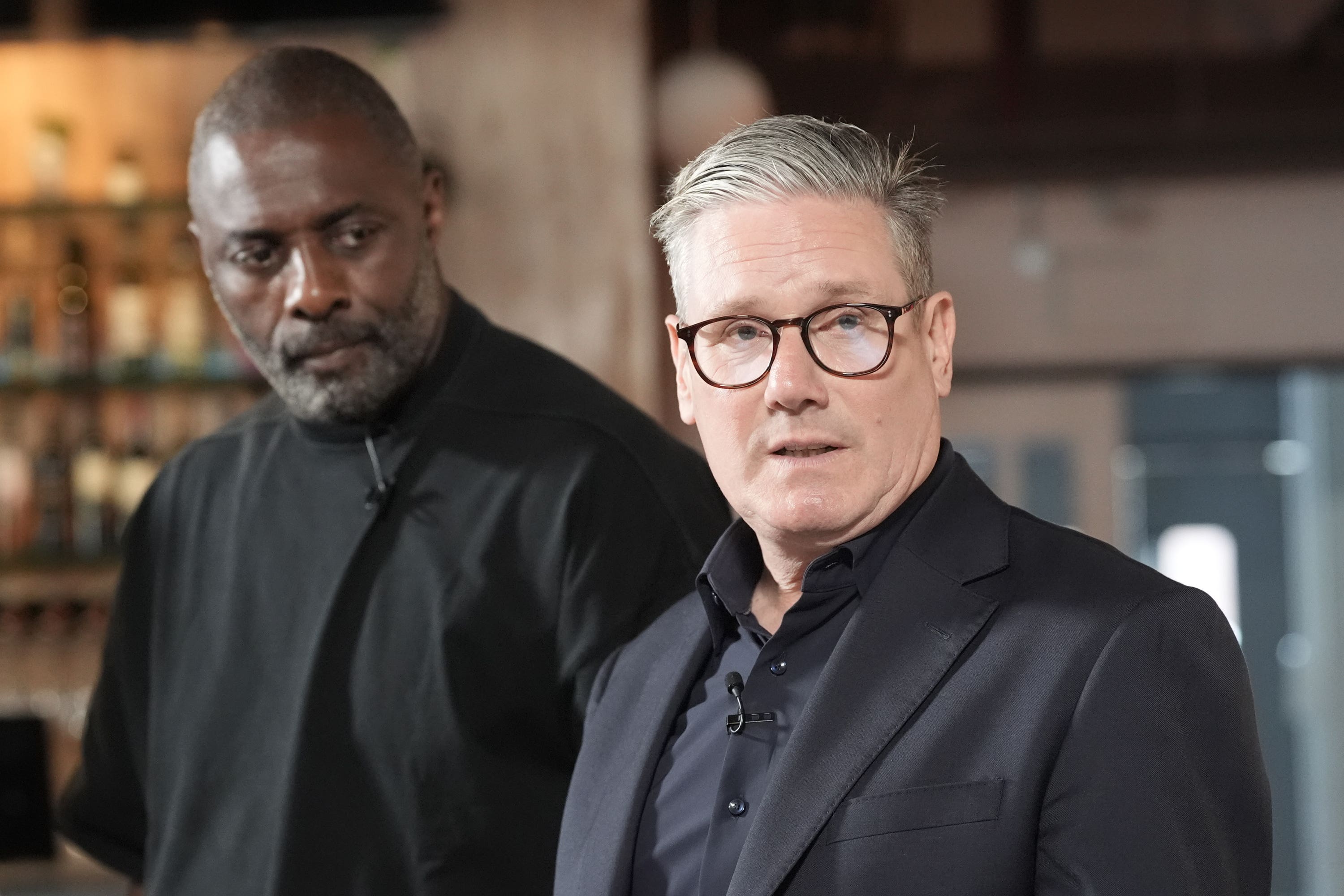 Labour leader Keir Starmer with actor Idris Elba