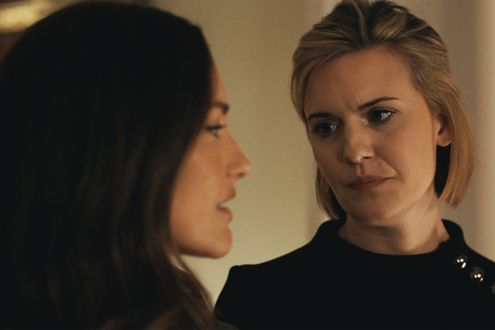 Concerned BFF: Grace consoles Minka Kelly in her new film ‘Blackwater Lane’