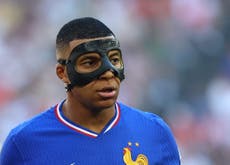 Why is Kylian Mbappe wearing a mask for France against Poland at Euro 2024?