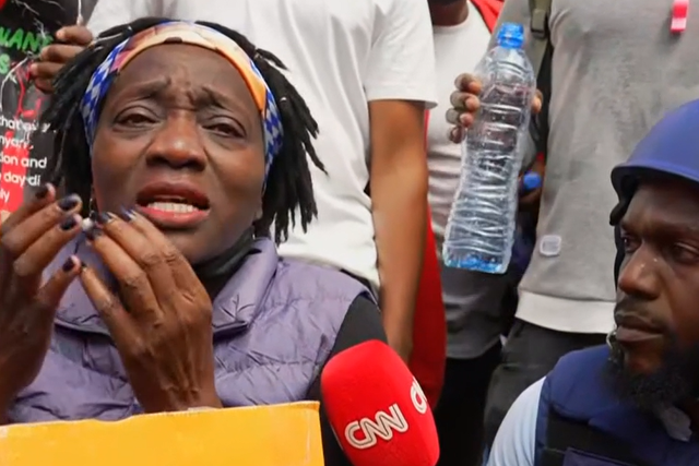<p>Auma Obama spoke to CNN amid the ongoing protests after being struck by teargas, she says </p>