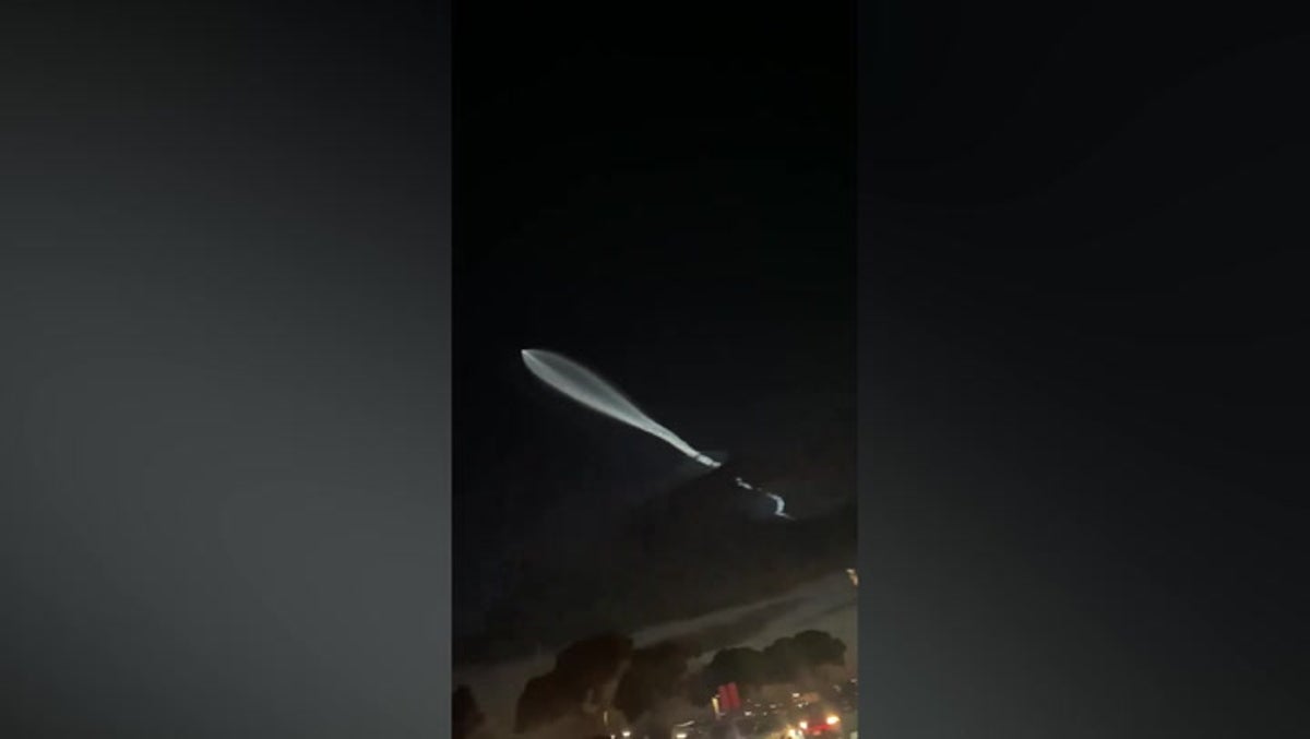 SpaceX rocket leaves huge trail of light through California sky