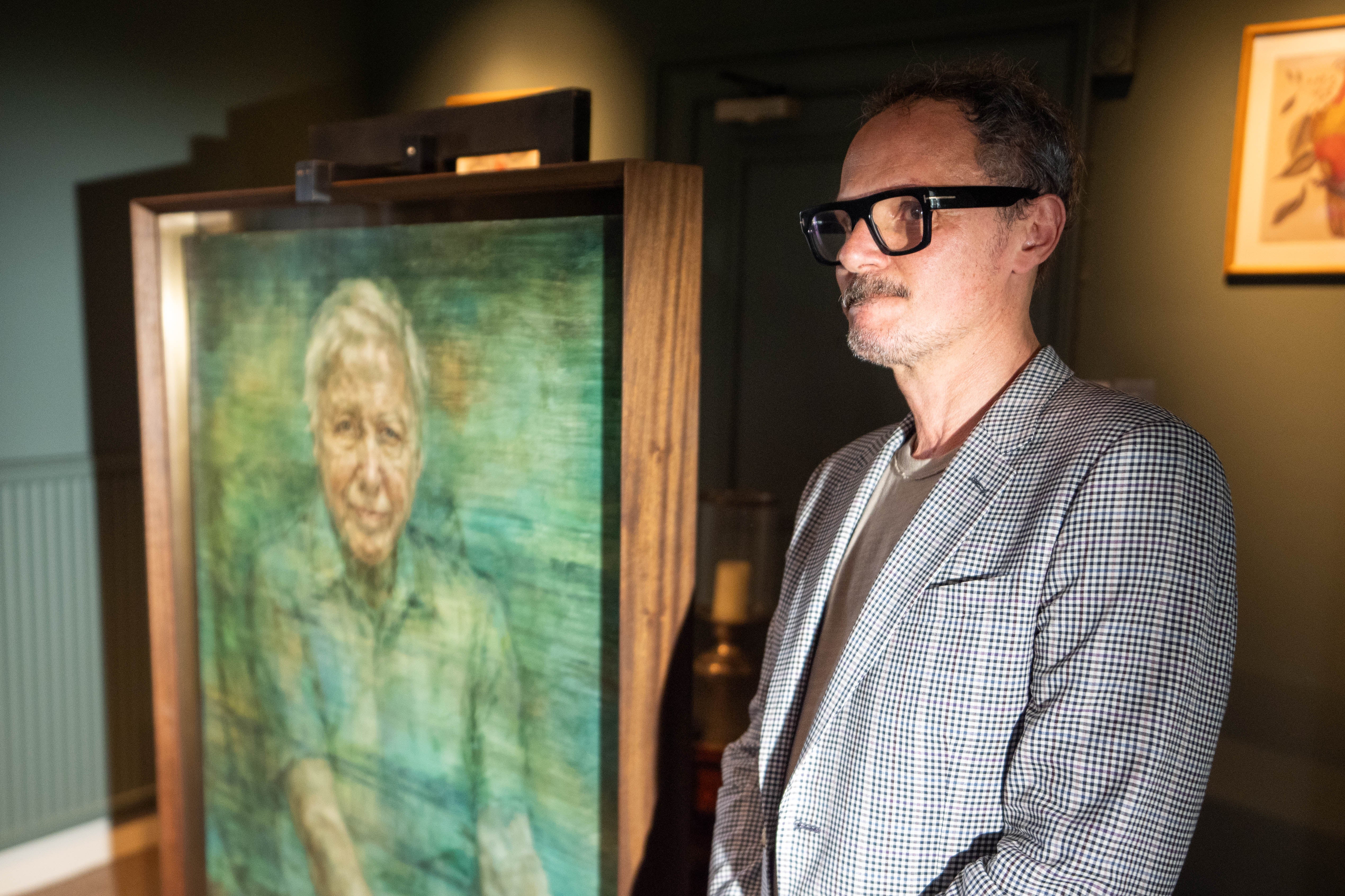 Artist Jonathan Yeo at the unveiling of his portrait of Sir David