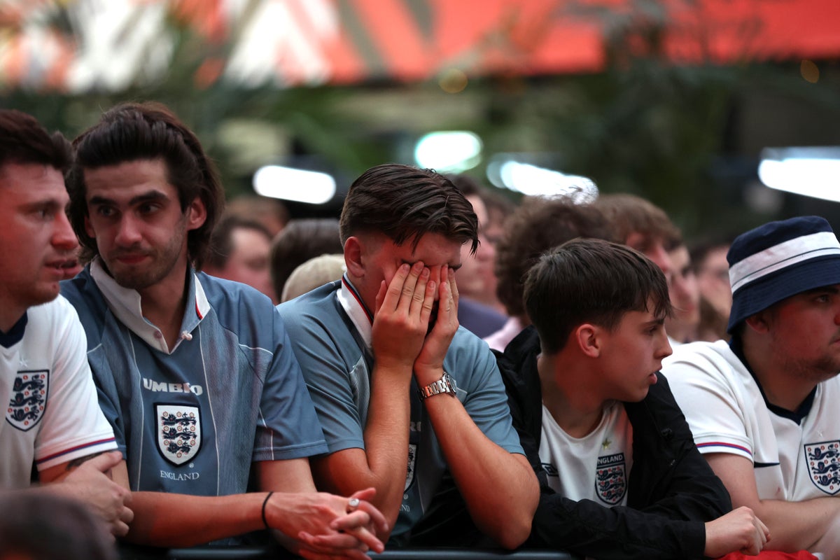 Watch again: England fans gathered at Wembley’s Box Park to watch Euro 2024 match against Slovakia