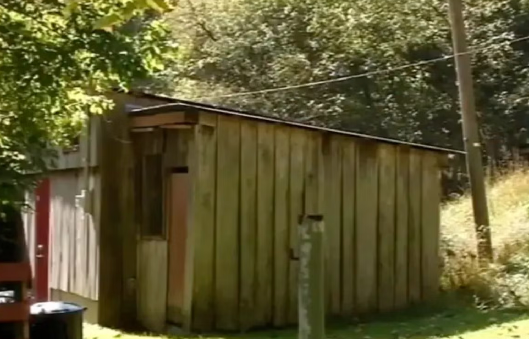 Police found two children locked inside a barn, pictured, on the property of Donald Lantz and Jeanne Whitefeather in October