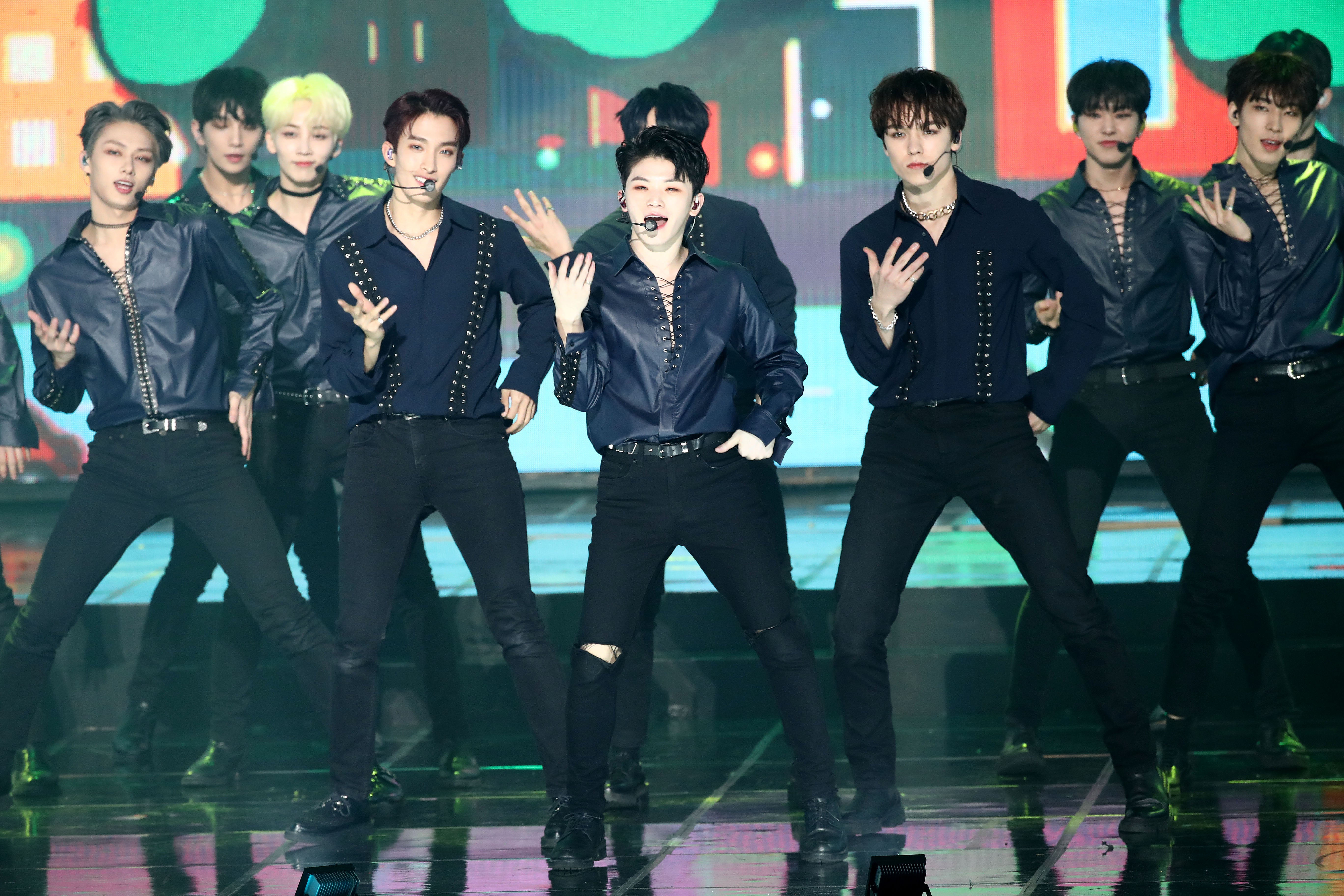 SEVENTEEN perform on stage during the 8th Gaon Chart K-Pop Awards on 23 January, 2019 in Seoul, South Korea