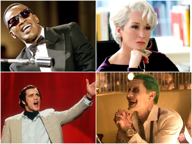 <p>Jamie Foxx in ‘Ray’, Meryl Streep in ‘The Devil Wears Prada’, Jim Carrey in ‘Man on the Moon’ and Jared Leto in ‘Suicide Squad'</p>