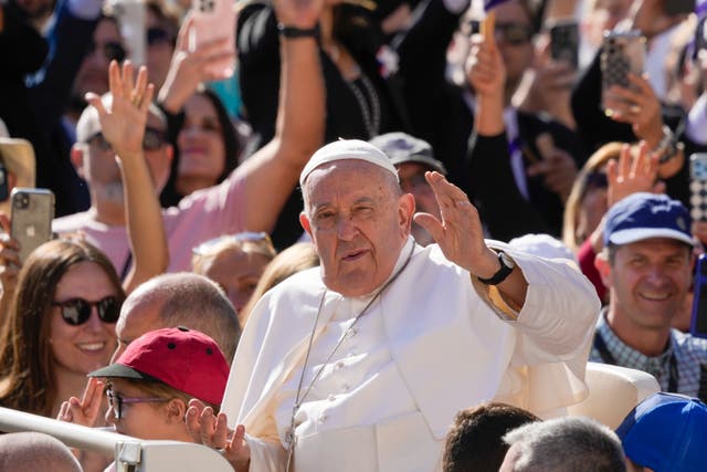 <p>Pope Francis arrives for his weekly general audience in the St. Peter’s Square at the Vatican, Wednesday, June 26</p>