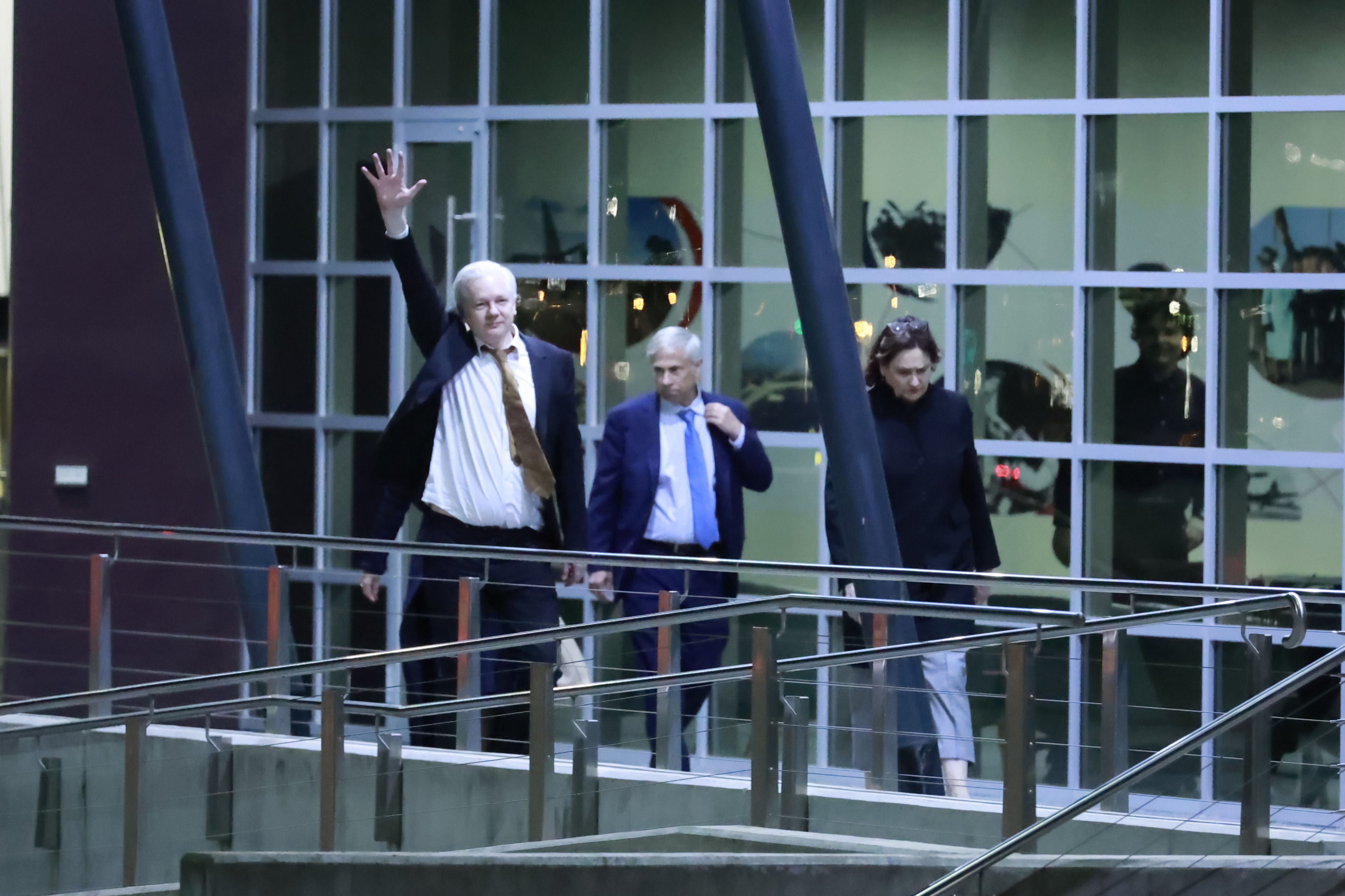 WikiLeaks founder Julian Assange arrives in Canberra (Hilary Wardhaugh/PA)