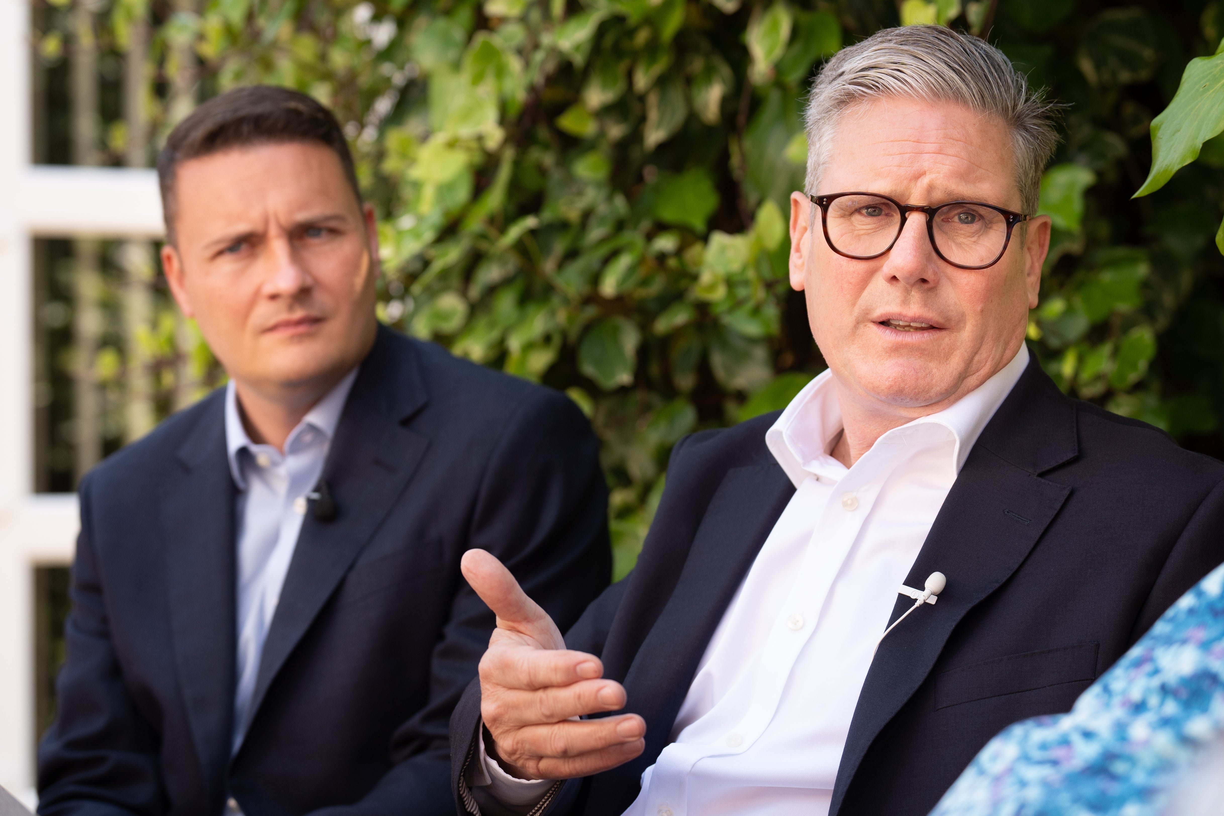 Wes Streeting and prime minister Sir Keir Starmer visit a GP practice