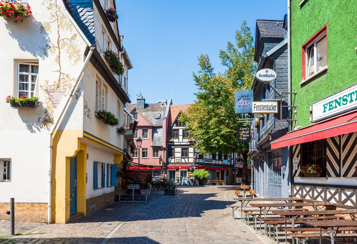 The historic district of Alt-Sachsenhausen is known for its half-timbered houses and numerous bars