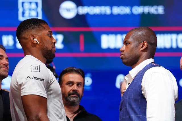 <p>Anthony Joshua (left) and Daniel Dubois will clash at Wembley on Saturday </p>