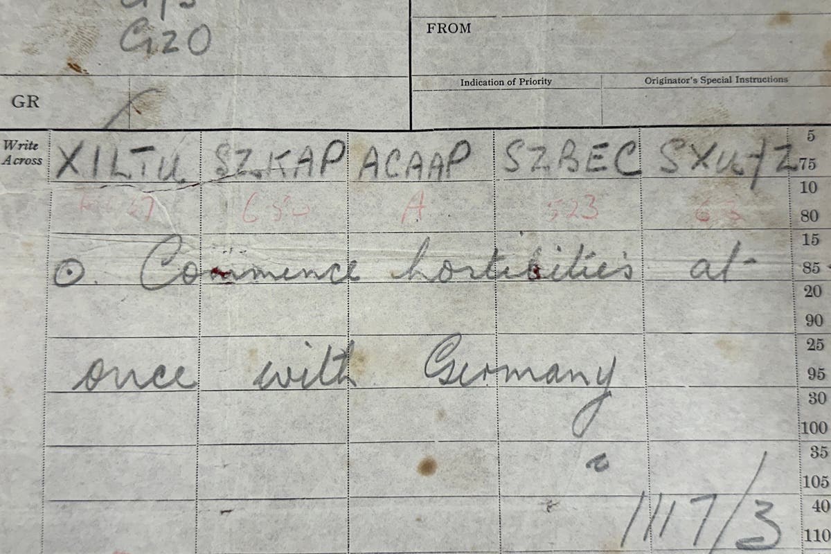 Telegramme aus dem Jahr 1939, in denen die britische Marine aufgefordert wird, gegen Deutschland zu kämpfen, werden zur Versteigerung angeboten