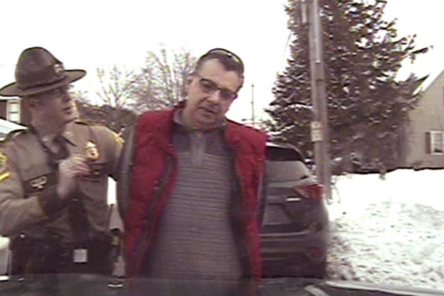 <p>Gregory Bombard settled a lawsuit with the Vermont State Police after he was arrested for disorderly conduct for flipping off a state trooper </p>