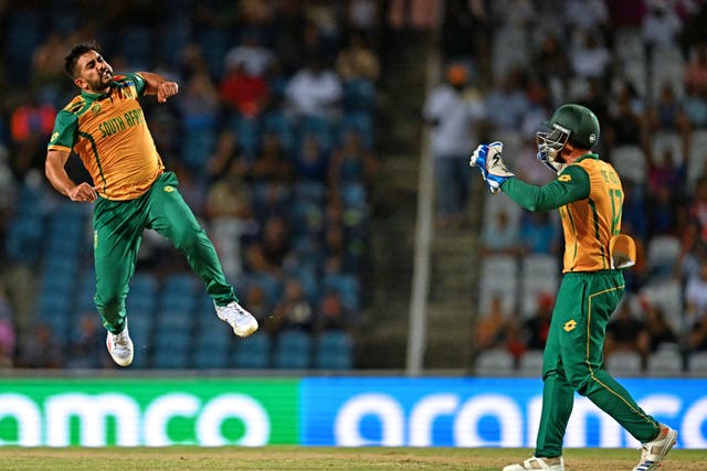 <p>South Africa cruised past surprise semi-finalists Afghanistan </p>