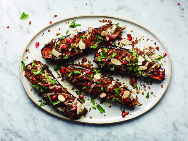 <p>This spicy stuffed aubergine recipe comes packed with flavour – and a fascinating backstory </p>