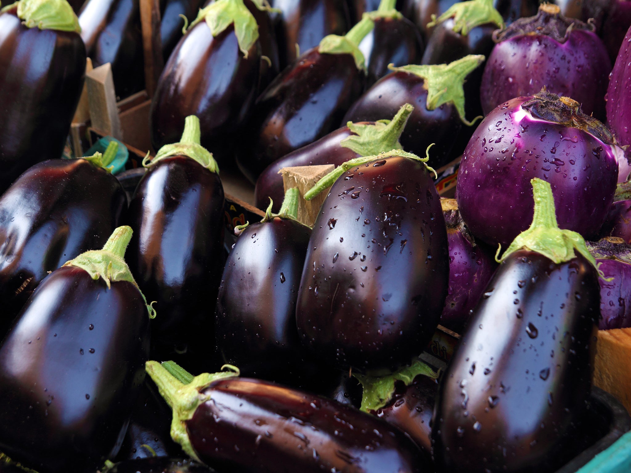 Salting cut aubergines before cooking can help reduce the amount of oil they absorb