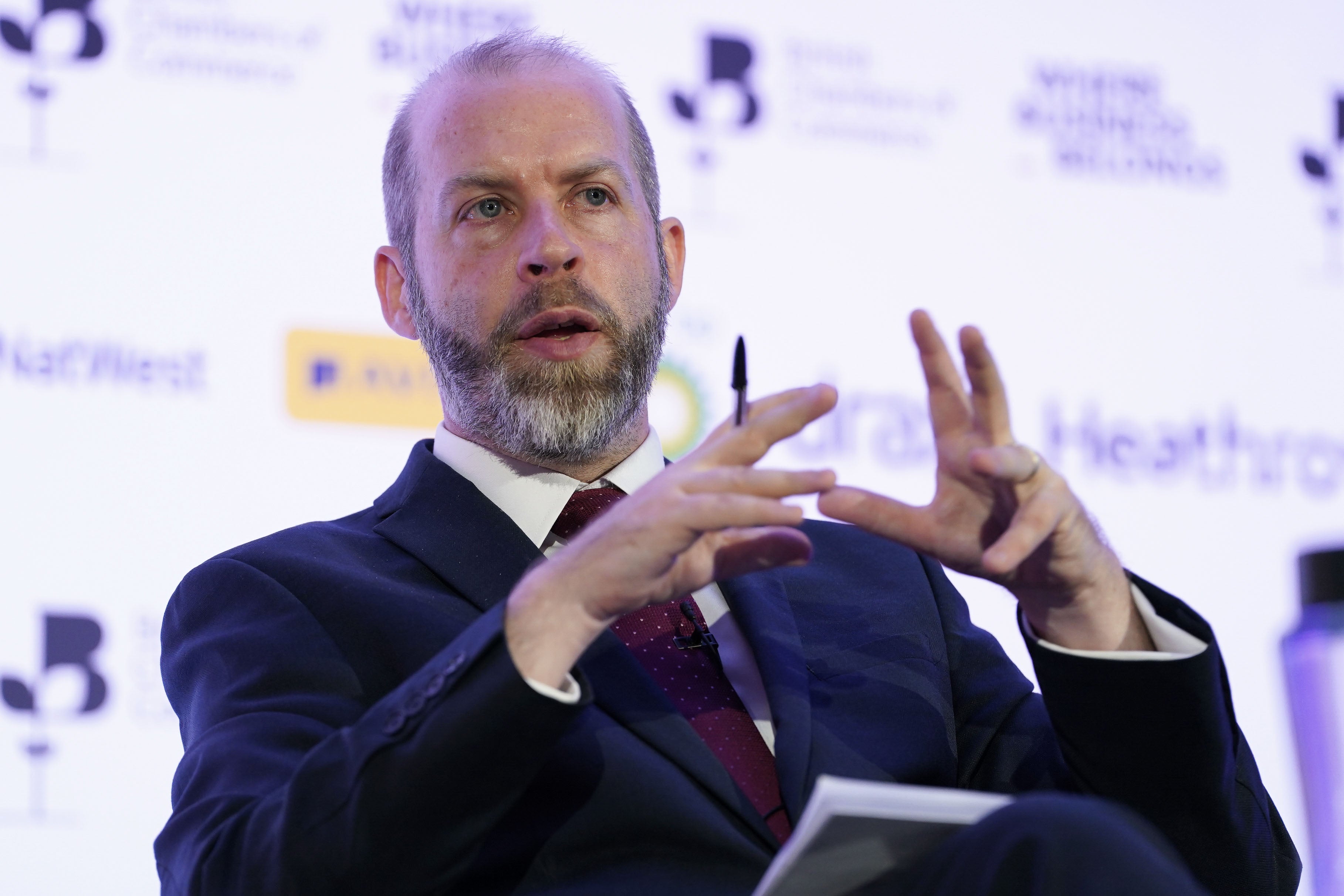 Shadow secretary of state for business and trade Jonathan Reynolds speaking during the British Chambers of Commerce (BCC) Global Annual Conference 2024 at the Queen Elizabeth II Conference Centre, London