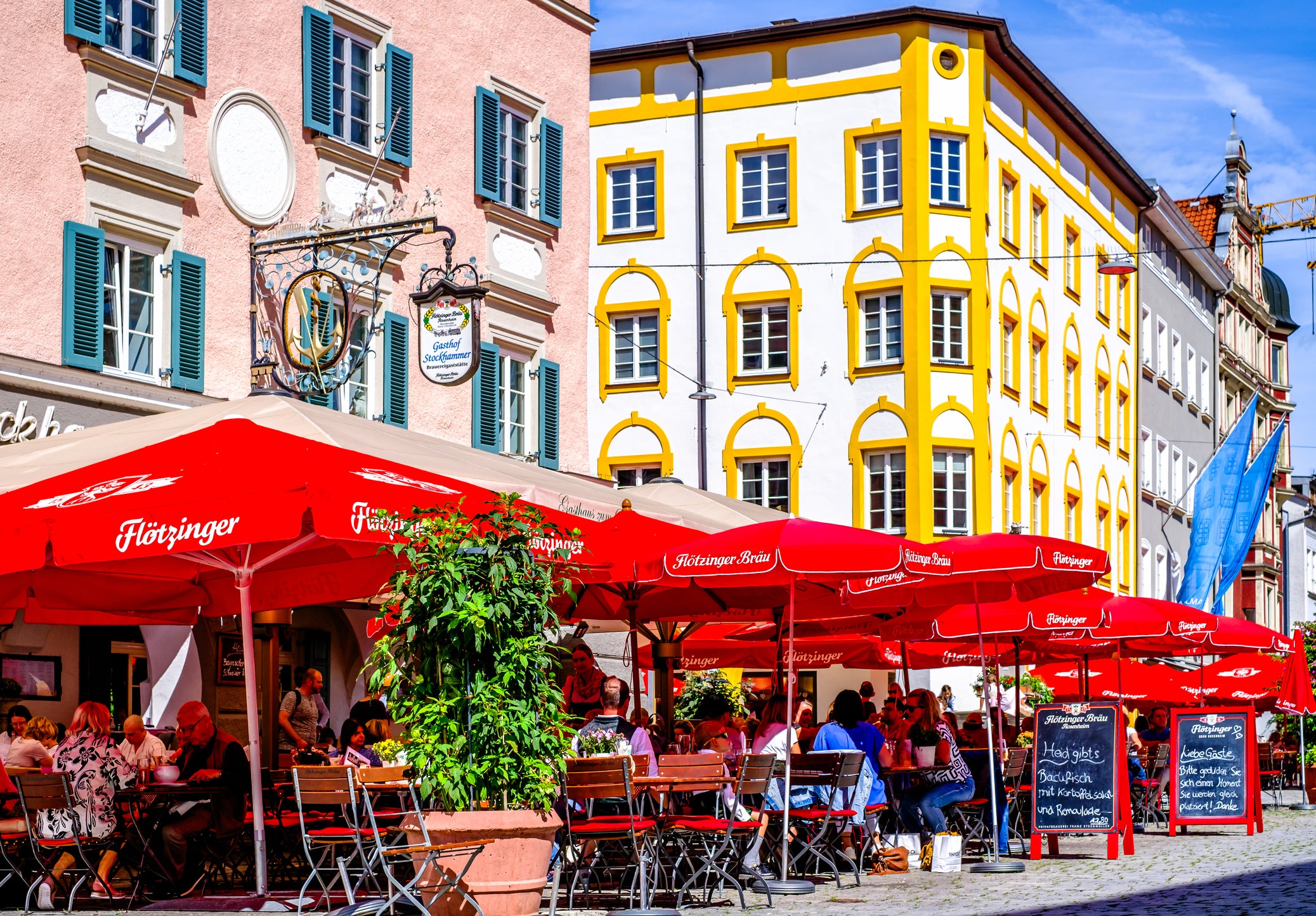 The laid-back town of Rosenheim is perfect for relaxing with a beer or coffee