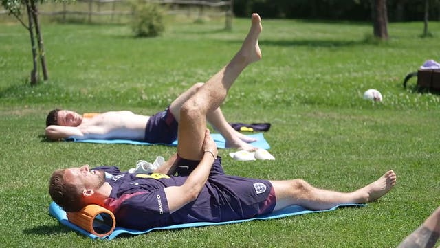 <p>England team take part in Yoga session as Southgate pledges to make them ‘fearless’.</p>