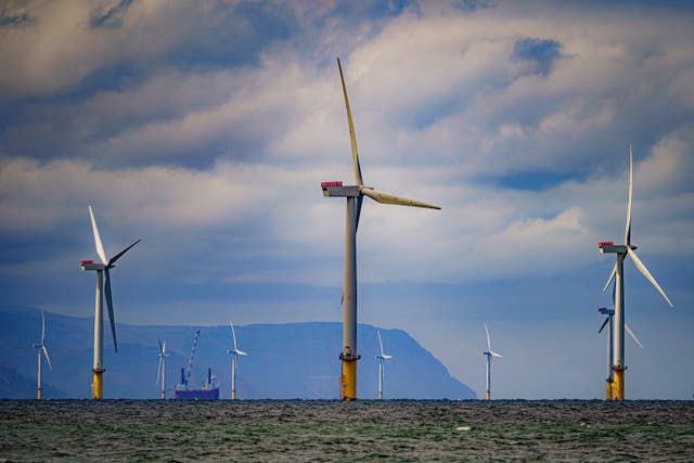 Wind power has increased massively in the last 14 years (Ben Birchall/PA)