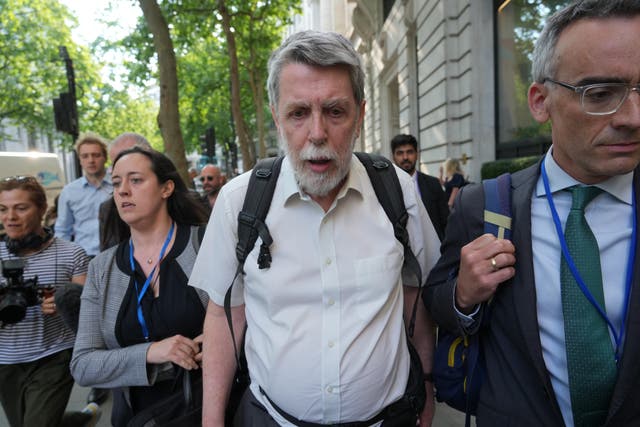 Gareth Jenkins leaves after giving evidence to the Post Office Horizon IT inquiry at Aldwych House (Jeff Moore/PA)