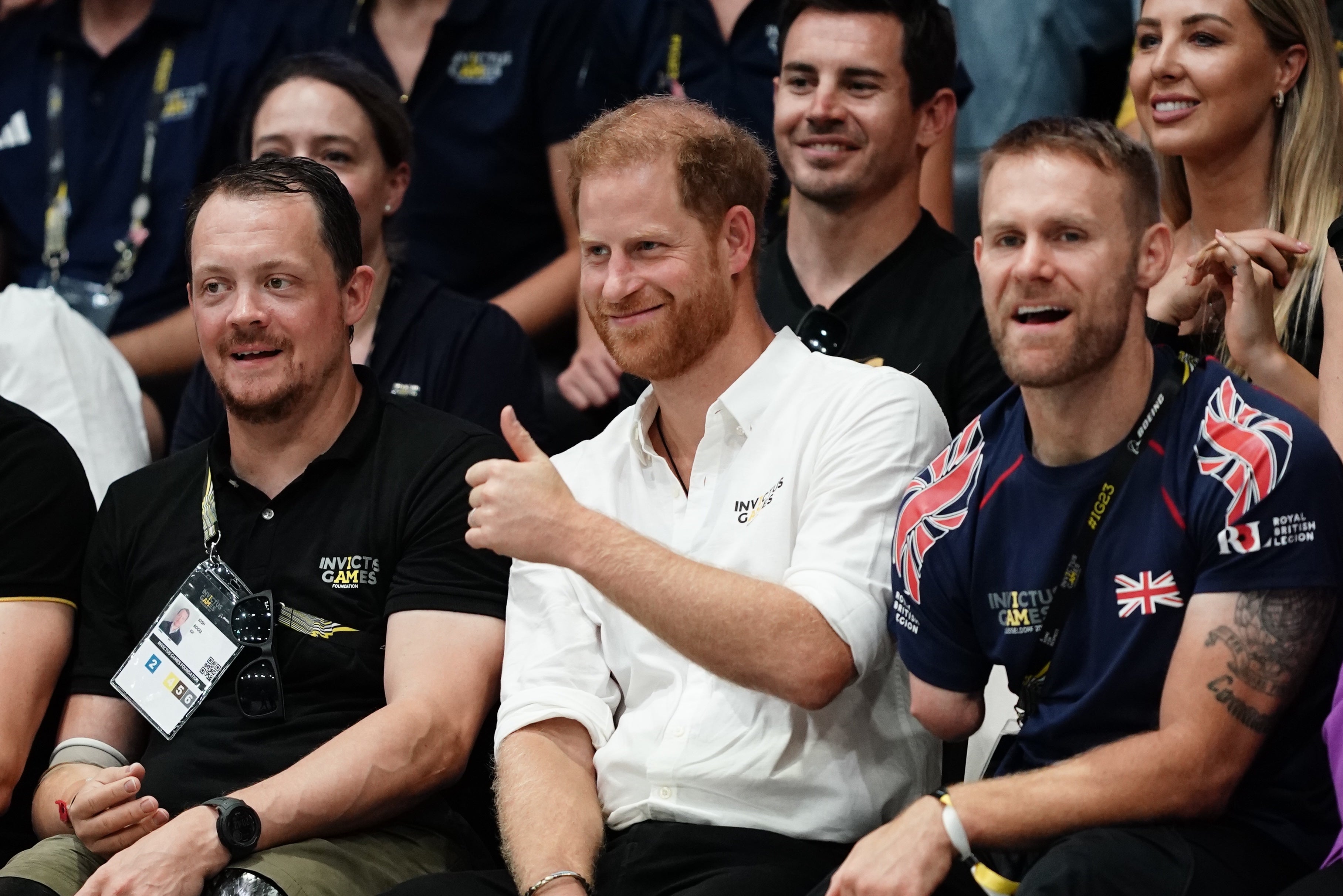 The Duke of Sussex in the crowd at the Invictus Games in Dusseldorf, Germany, last year (Jordan Pettitt/PA)