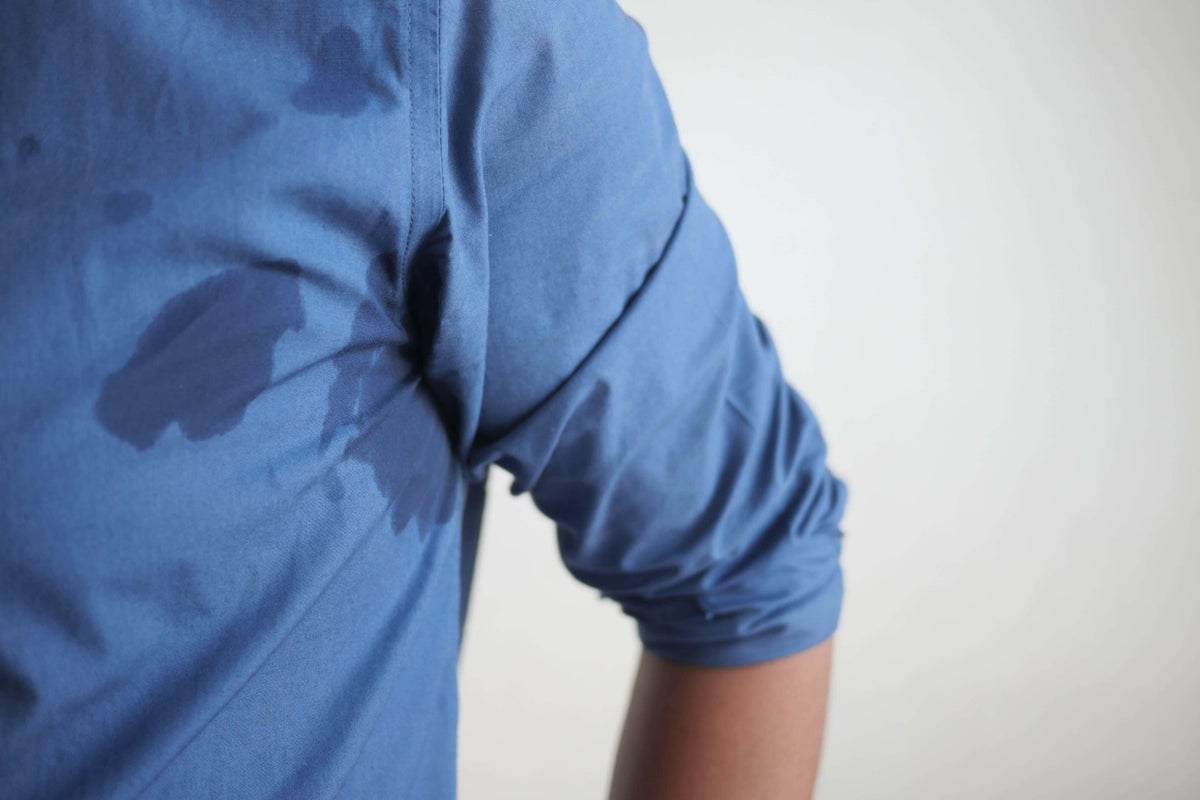 How can you protect your clothes from sweat patches?