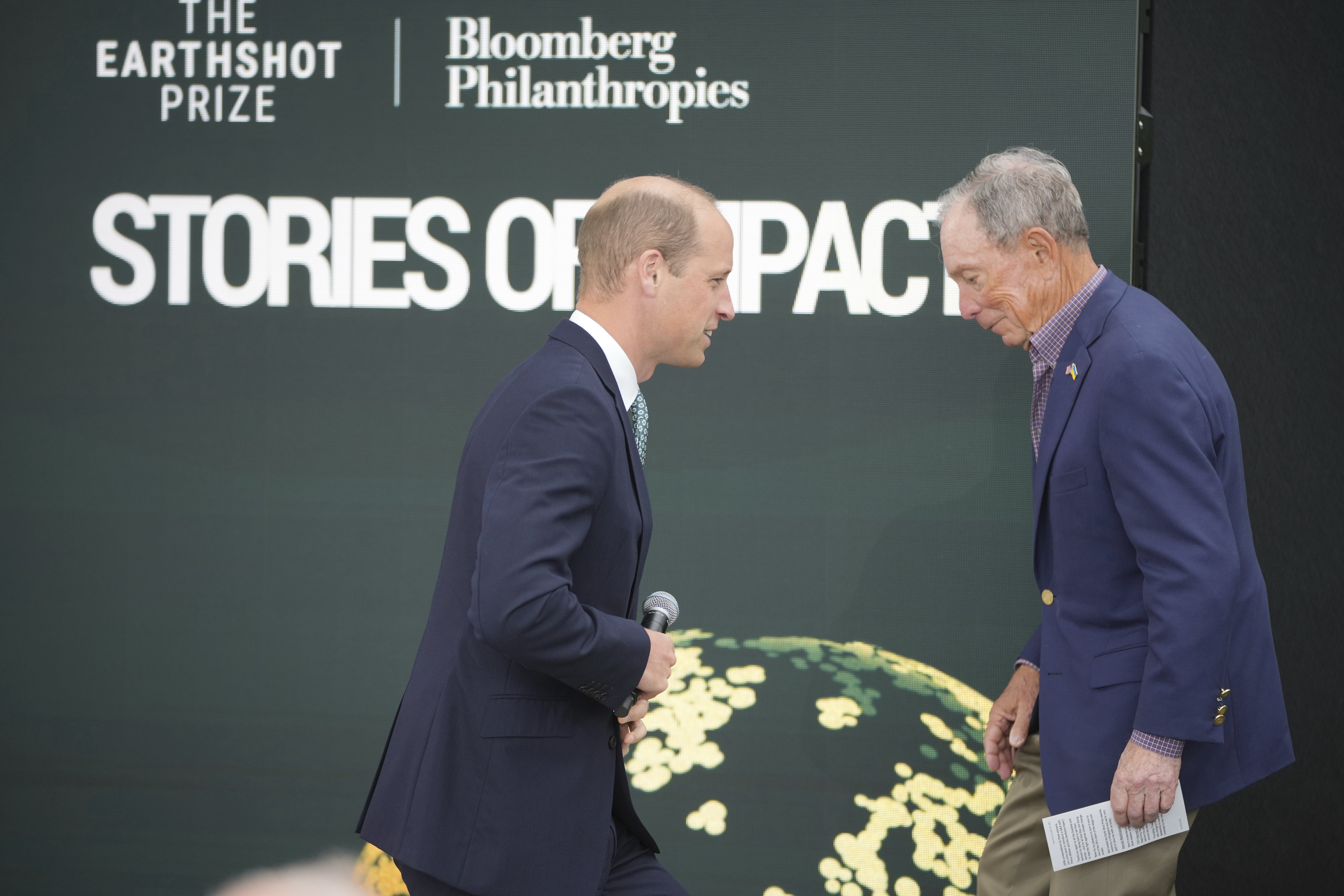 The Prince of Wales was introduced by billionaire Michael Bloomberg, whose charity, Bloomberg Philanthropies, is a founding partner of the Earthshot Prize (Kin Cheung/PA)
