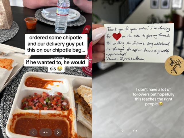 <p>Customer raises money for UberEats driver after he asks for help paying for his wedding </p>