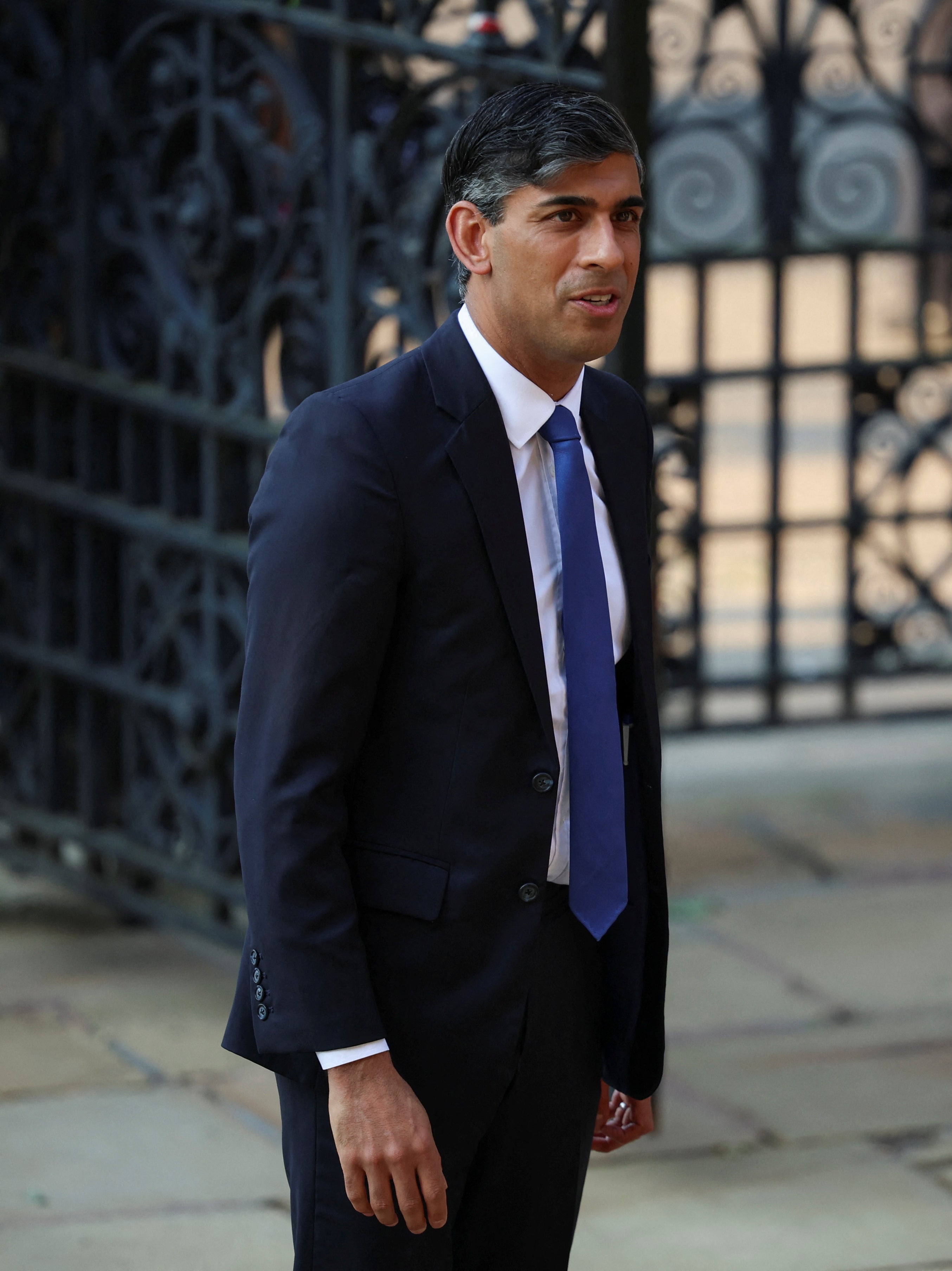 Rishi Sunak arriving for the BBC prime ministerial debate in Nottingham (Phil Noble/PA)