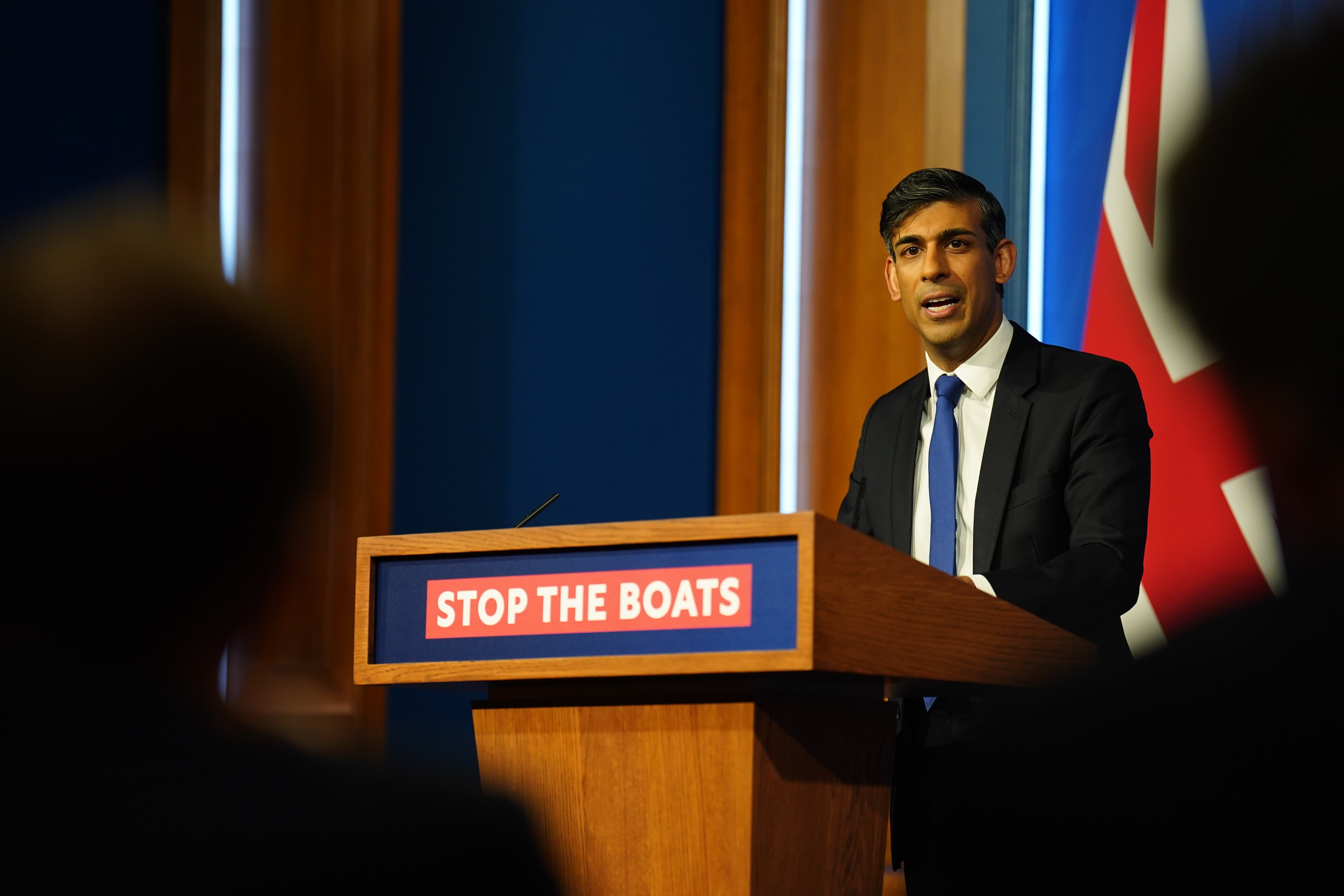 Prime Minister Rishi Sunak made five key pledges, including to “stop the boats”, last year (James Manning/PA)