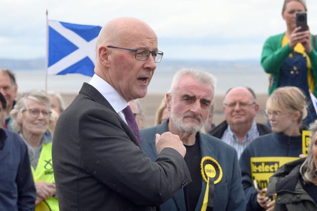 John Swinney has accused Alister Jack of ‘totally and utterly unethical’ behaviour by betting on the timing of the General Election (Michael Boyd/PA)