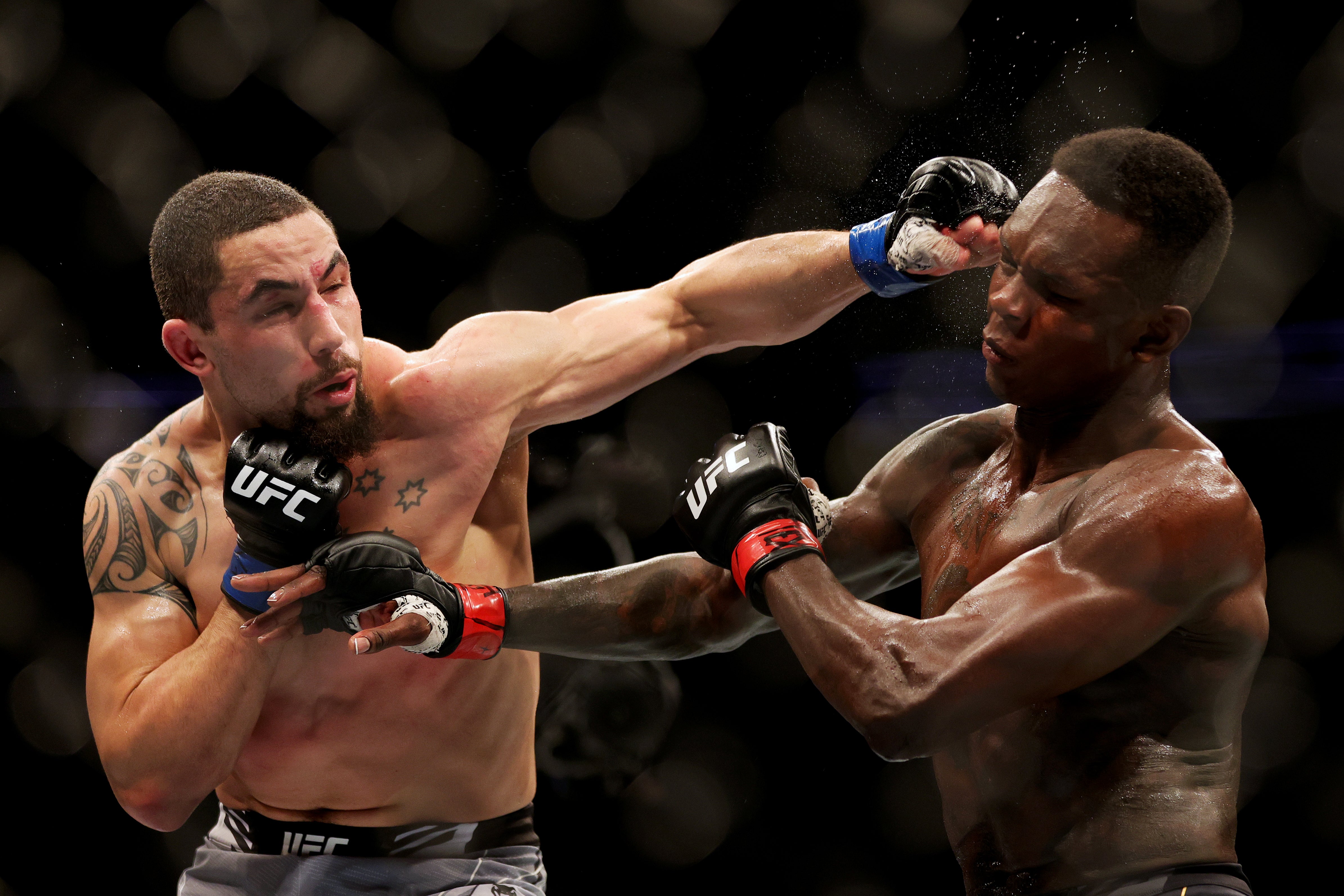 Whittaker during his second fight with Israel Adesanya, a narrow points loss