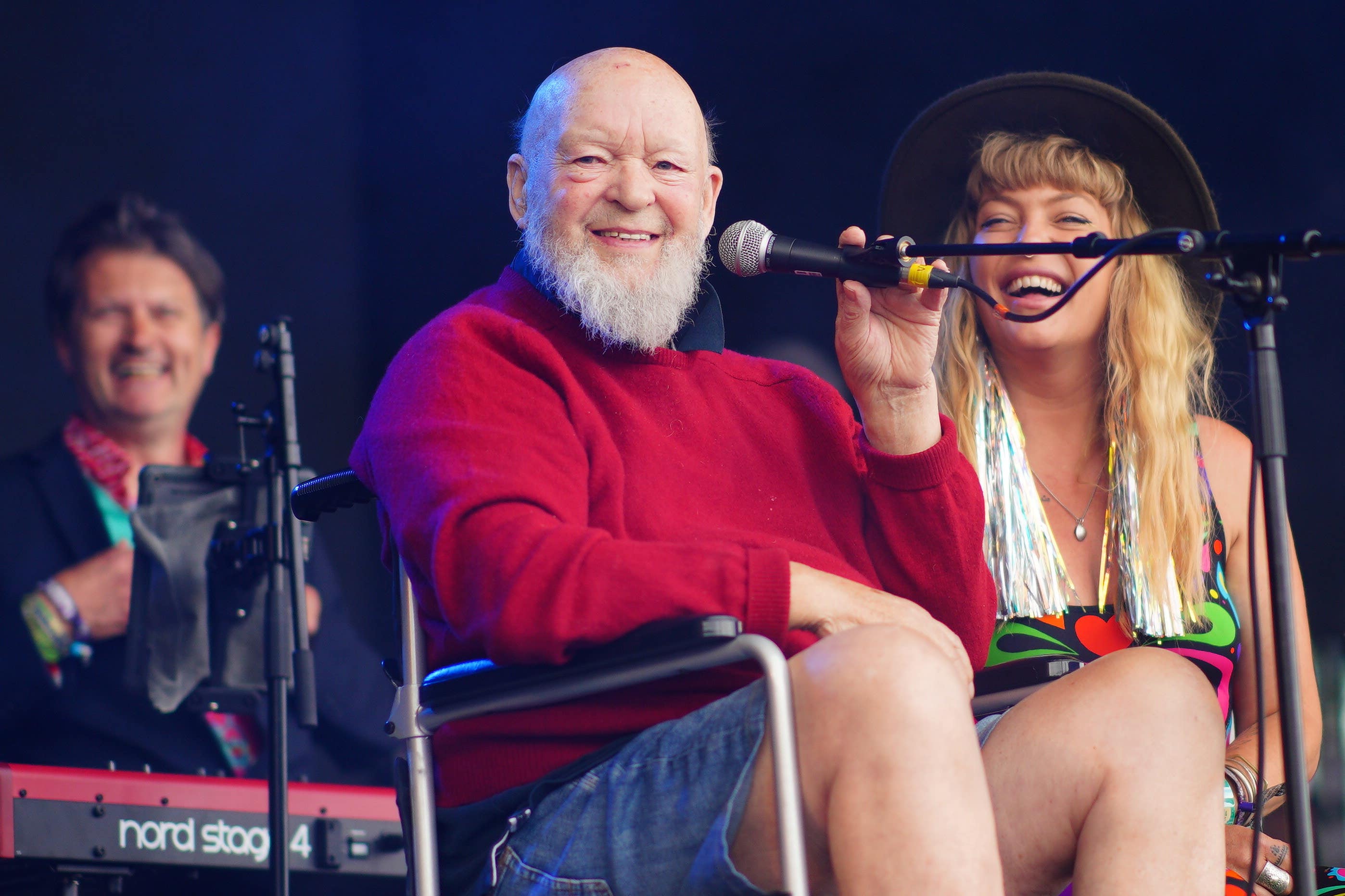 Sir Michael Eavis on the Park Stage at Glastonbury Festival (Ben Birchall/PA)