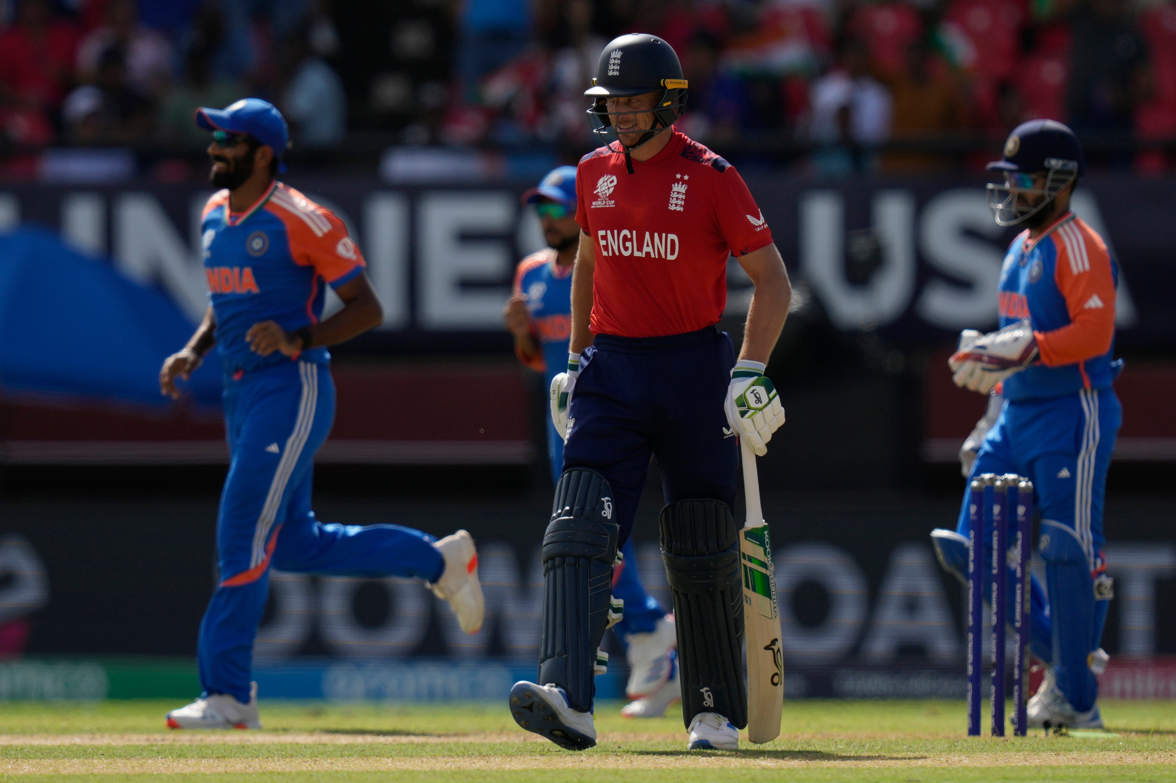 Jos Buttler was out early as England collapsed in run chase