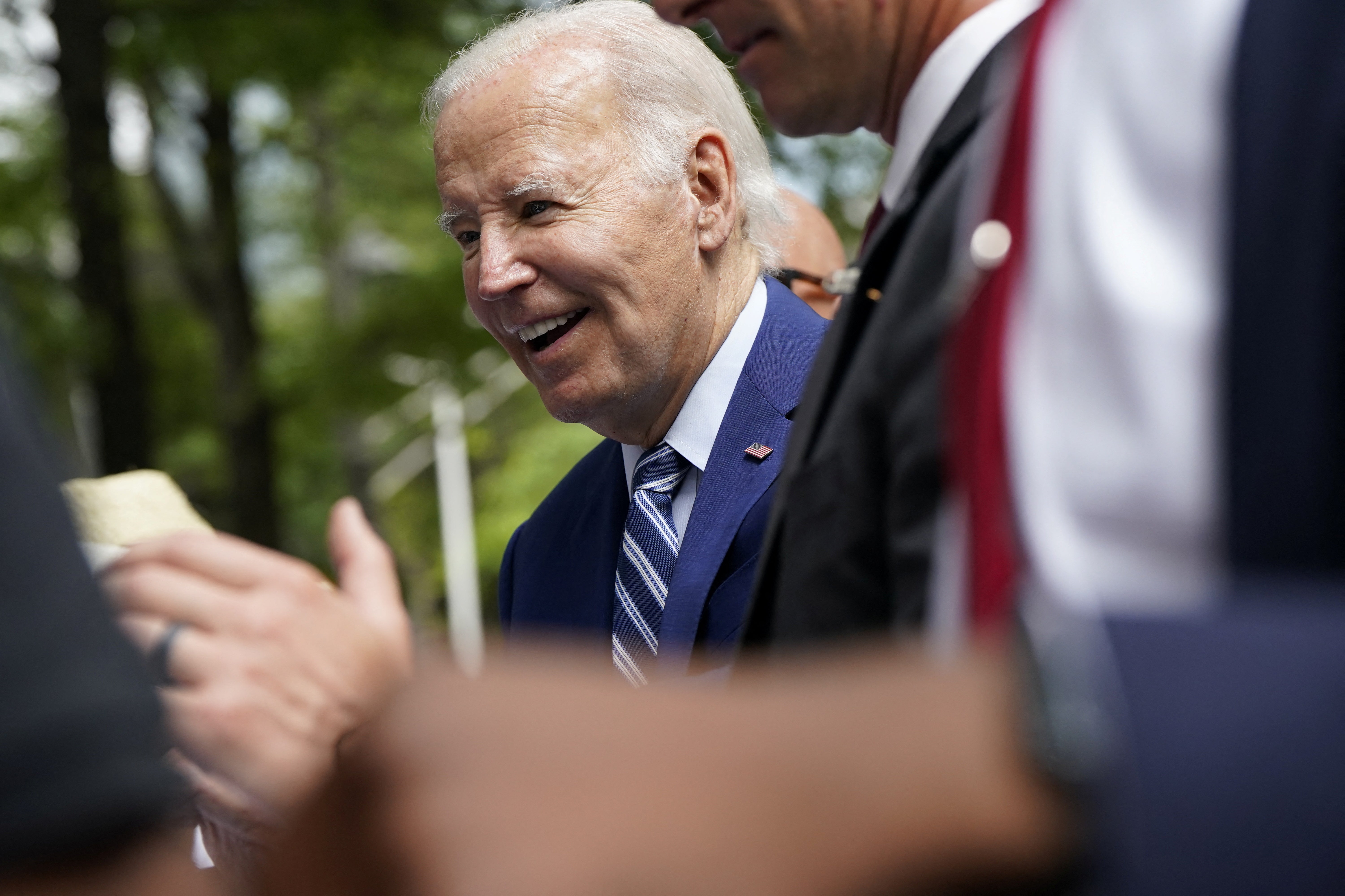 Joe Biden greets supporters ahead of a presidential debate, in Atlanta