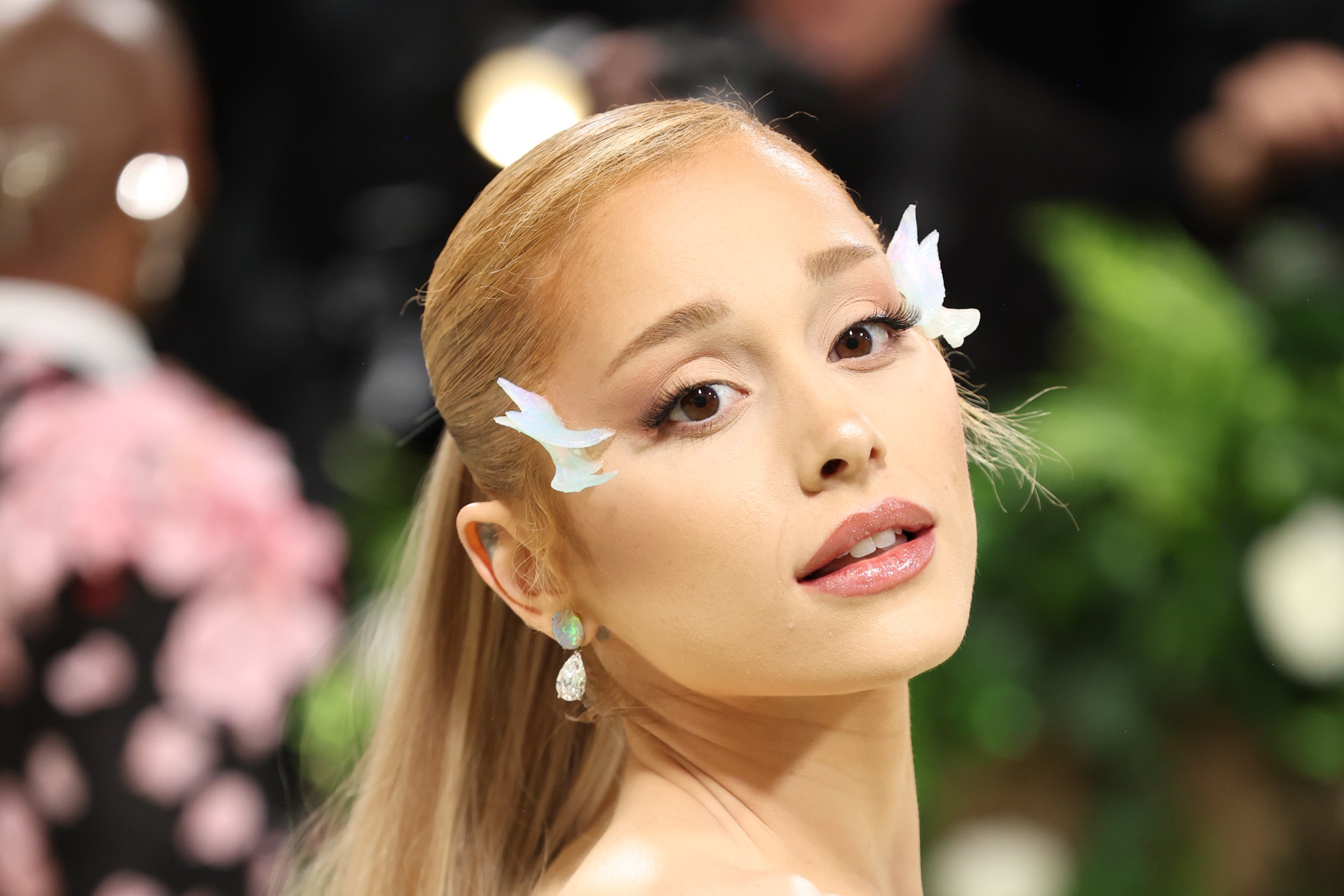Ariana Grande attends the 2024 Met Gala. She has been criticized by a victim’s family after she named infamous serial killer Jeffrey Dahmer as her ‘dream dinner guest’