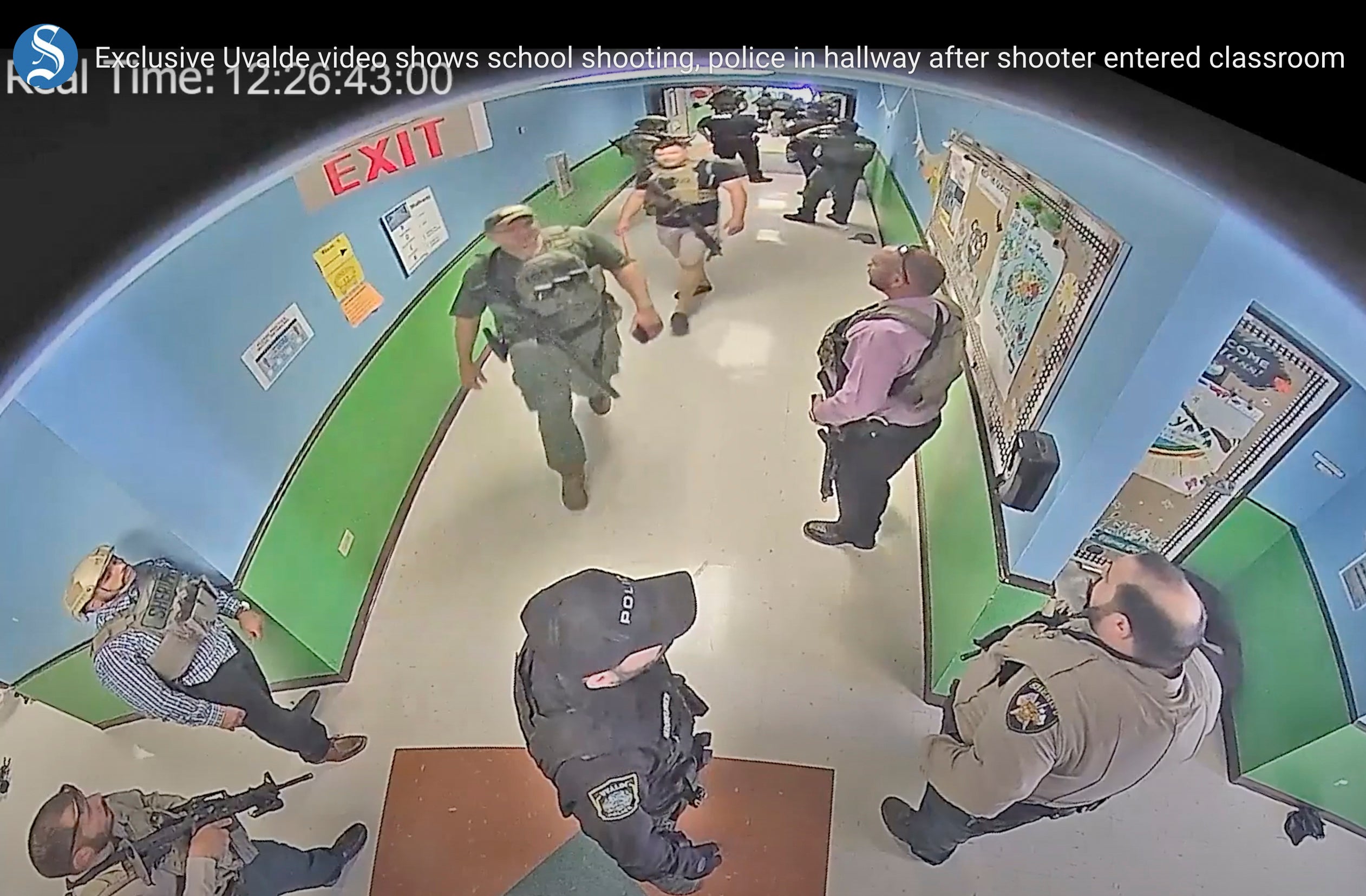 Officers inside Robb Elementary School on 24 May 2022. Former school police chief Pete Arredondo was indicted by a Uvalde grand jury over his response to the mass shooting