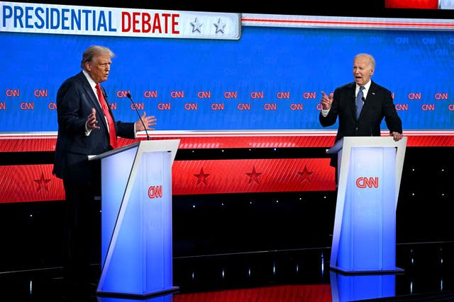 <p>Donald Trump and Joe Biden participate in the first presidential debate of the 2024 cycle. Trump said  he won’t block abortion pill during the debate  </p>