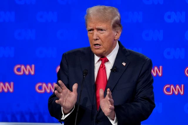 <p>Donald Trump refuses to condemn the January 6 attack at the Capitol during the first presidential debate with Joe Biden on June 27</p>